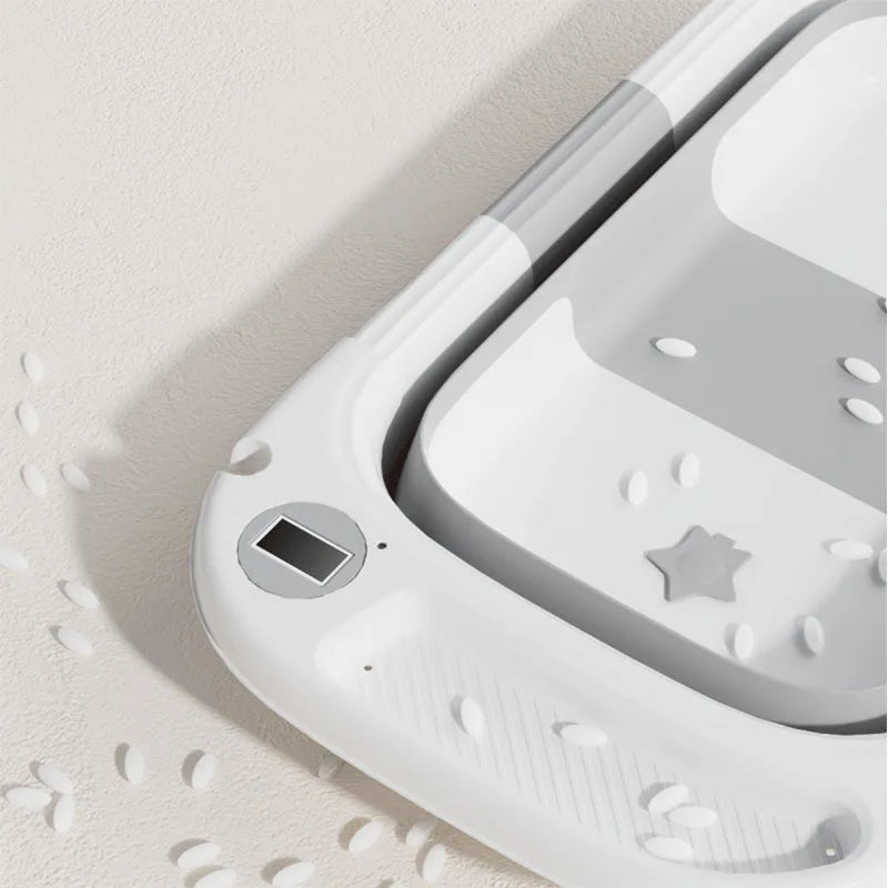 Baby Bathtub,Baby Bath Tub with Soft Cushion & Thermometer,Baby Bathtub Newborn to Toddler 0-36 Months,Portable Travel Baby Tub